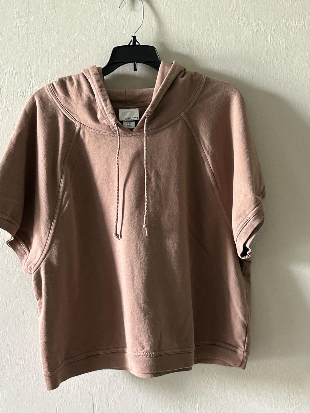 Vintage Pro Spirit Sz XXL Brown Short Sleeve Men's 100% Cotton Pullover Hoodie
